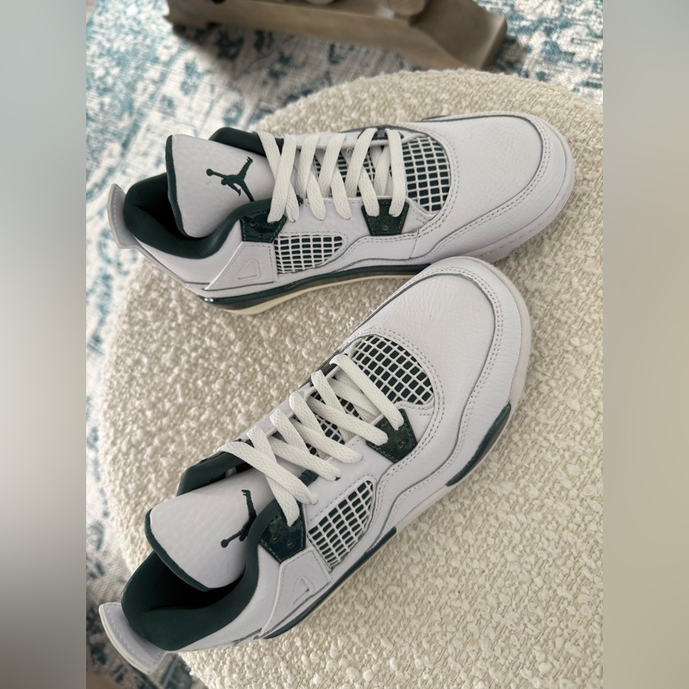Jordan Boys White and Green Sneakers